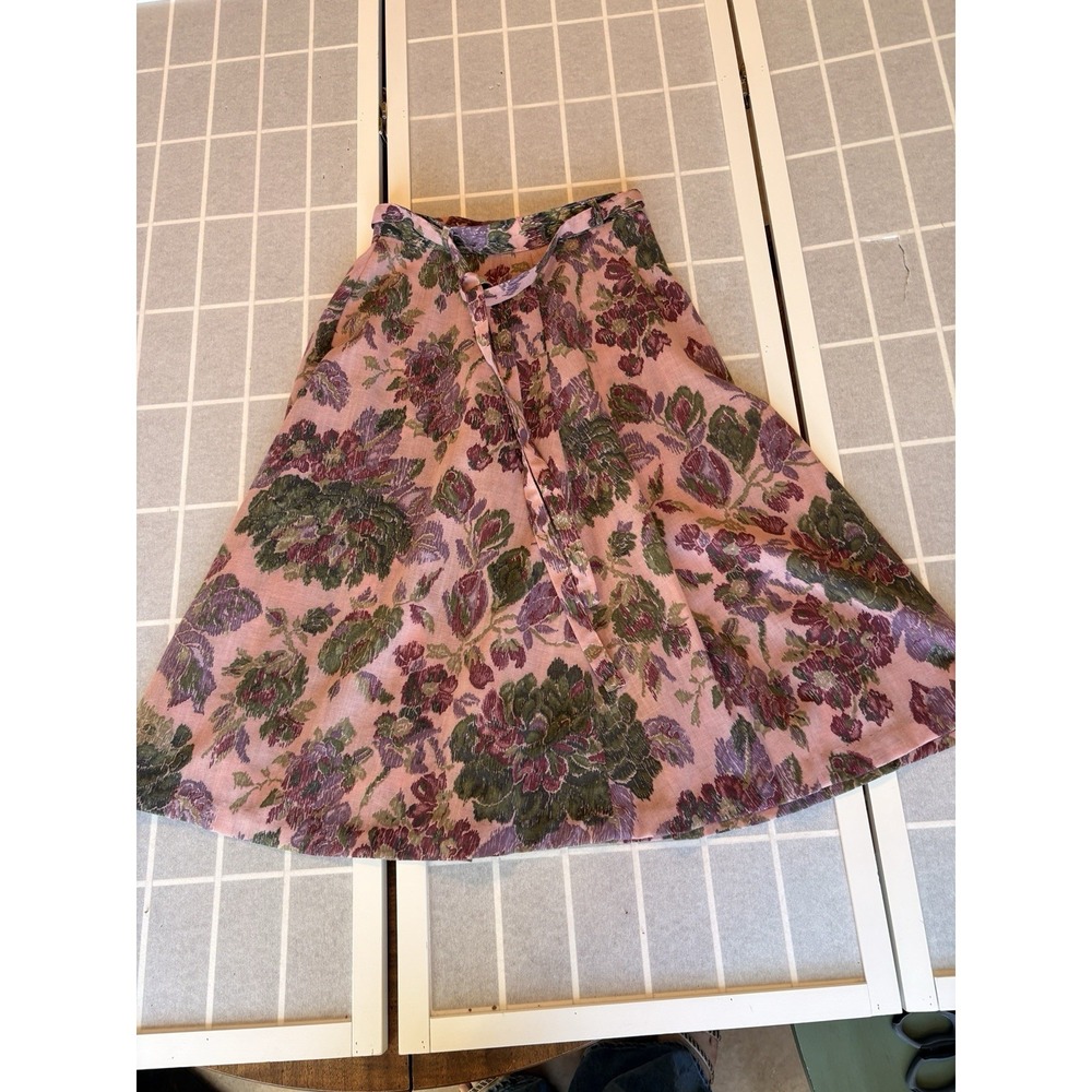 Vintage‎ Brooks Additions Women's Wool Blend Floral Skirt Sz 9 Cottagecore Cute